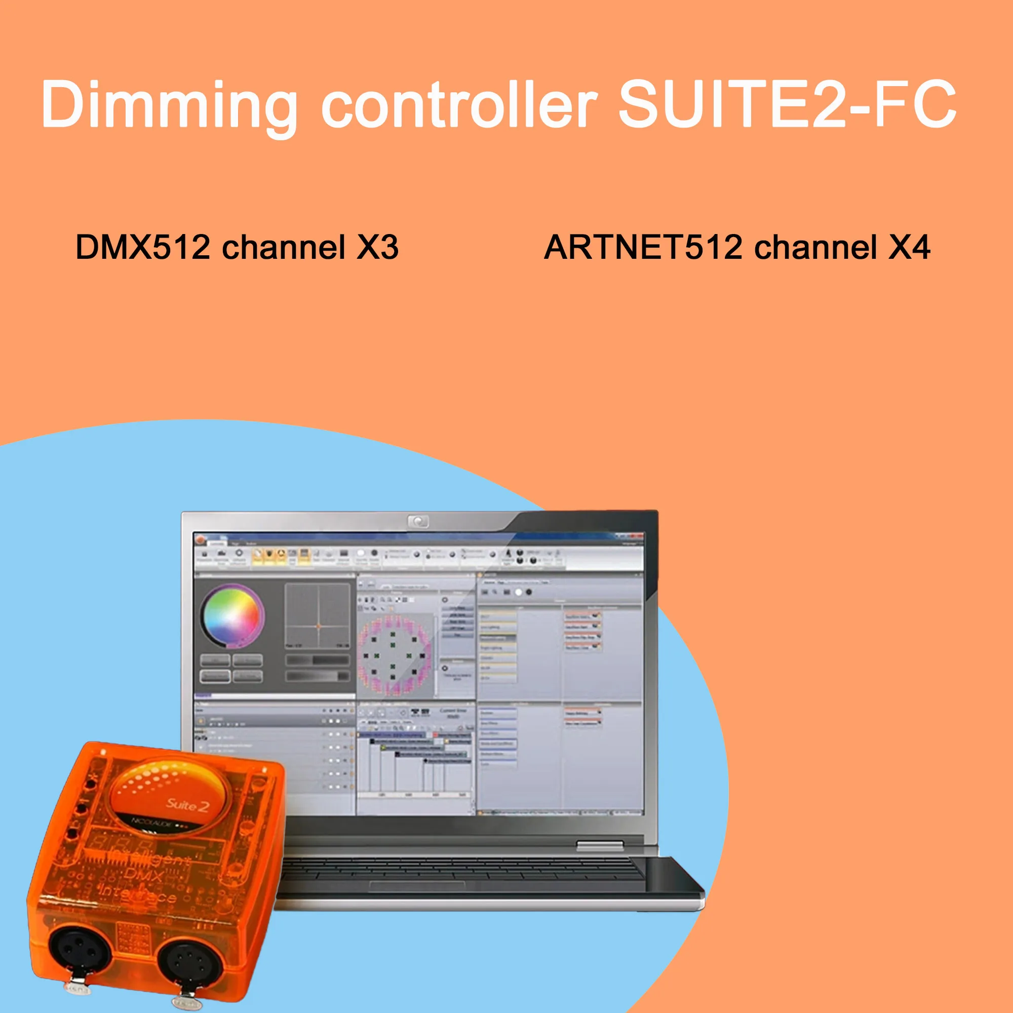 

Protable Dmx Computerized Lighting Controller Kit for Stage Lamp Lighting Fixture