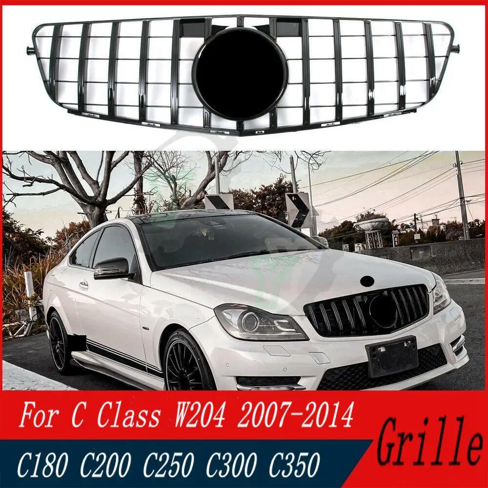 

Perfect Match Front Bumper Grille Hood Grill For Mercedes Benz C Class W204 2007-2014 C180 C200 C250 C300 C43 GT Diamond Tuning