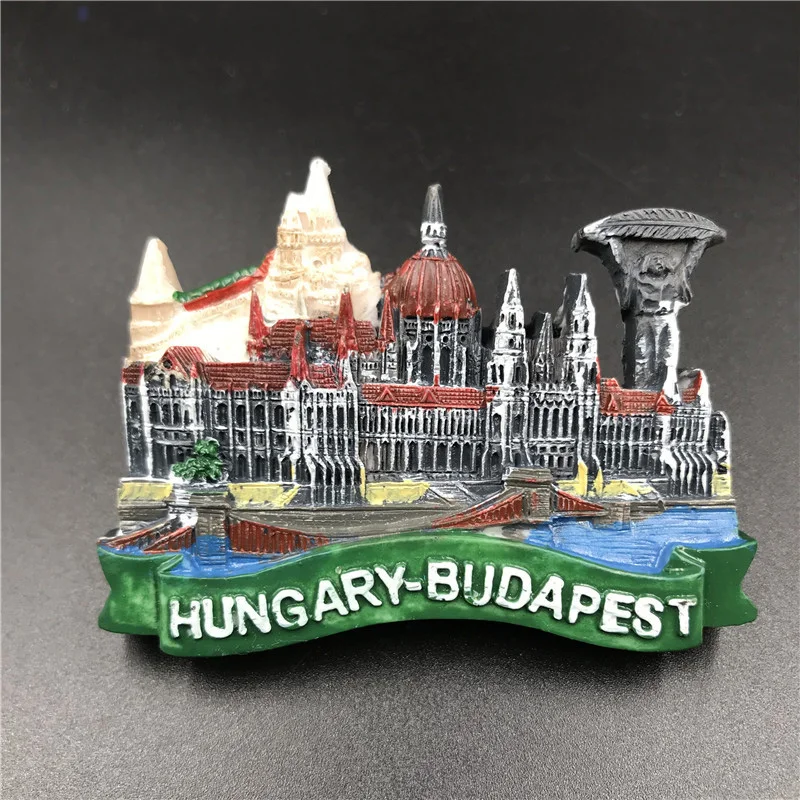 Tourist souvenir decoration Hungary Budapest Austria Vienna panorama refrigerator paste resin magnetic tourist souvenir crafts