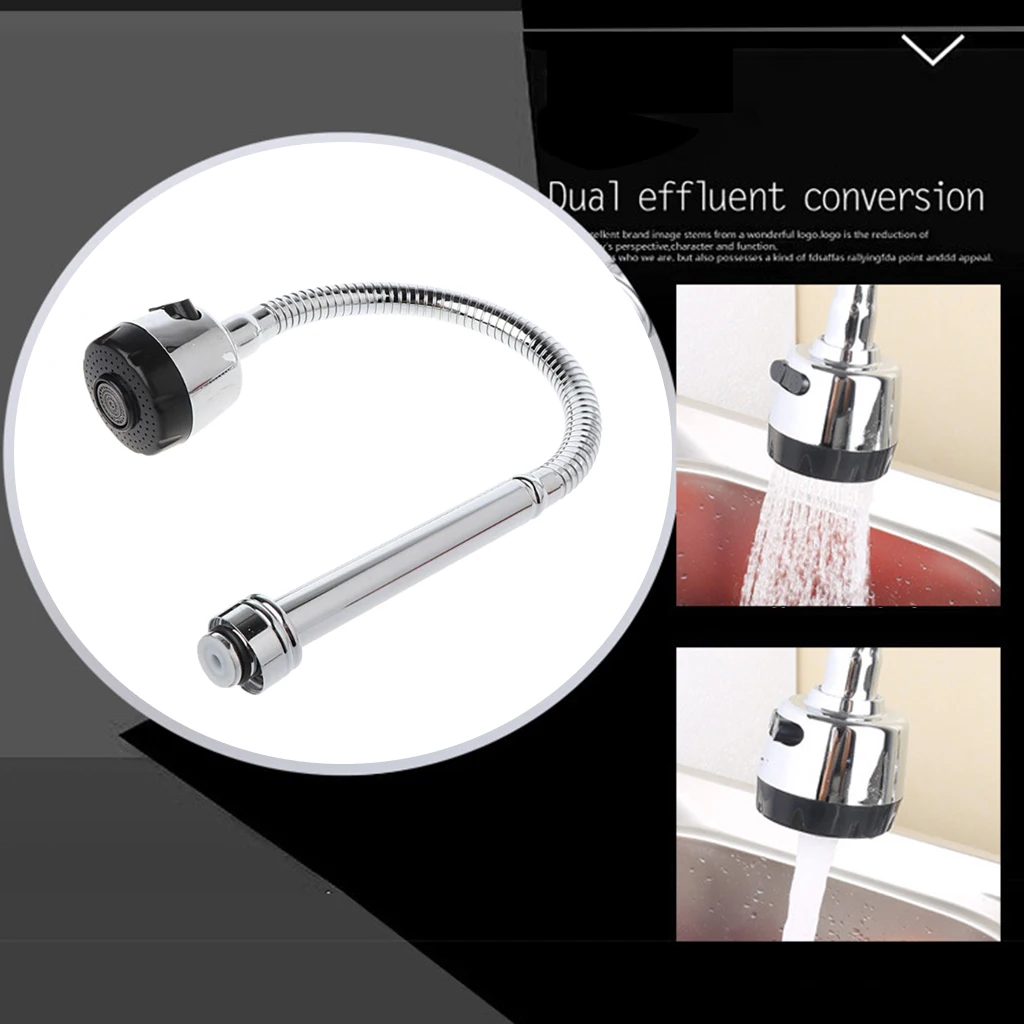 Tubo flessibile per rubinetto da bar da cucina 2 modalità regolabili Rubinetto di ricambio per spruzzatore per rubinetto dell'acqua in acciaio inossidabile 48 cm