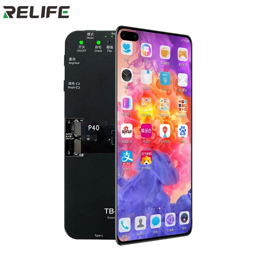 RELIFE TB-02 HW 스크린 보드 테스트 디스플레이 HW P10/P20/P20P/P30/P40/Mate9/Mate10 Pro/Mate20/Mate30 용 터치 수리 테스트 박스