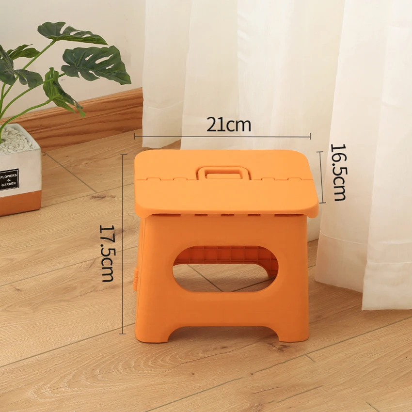 Portable Folding Step Stool - 17.5cm Height Plastic Foldable Stool for Kids, Adults, Kitchen Garden Bathroom Stepping Stool