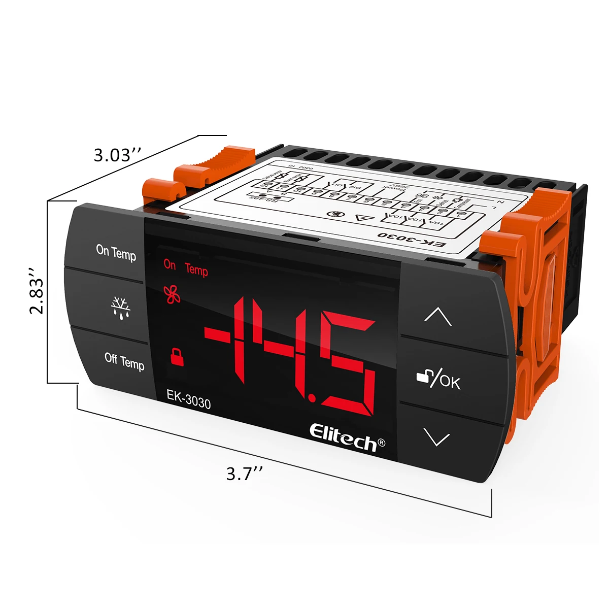 Elitech EK-3030 regolatore di temperatura digitale 110V termostato centigradi ventola di scongelamento di raffreddamento a 3 stadi