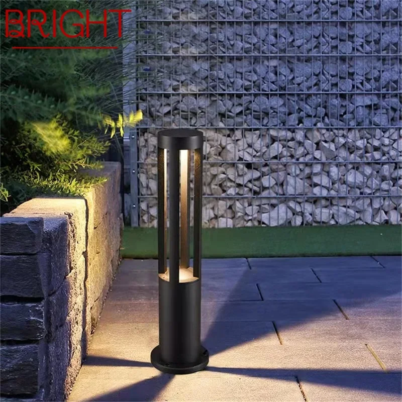 

BRIGHT Black Outdoor Lawn Lamp Contemporary Light LED Waterproof for Home Villa Path Garden