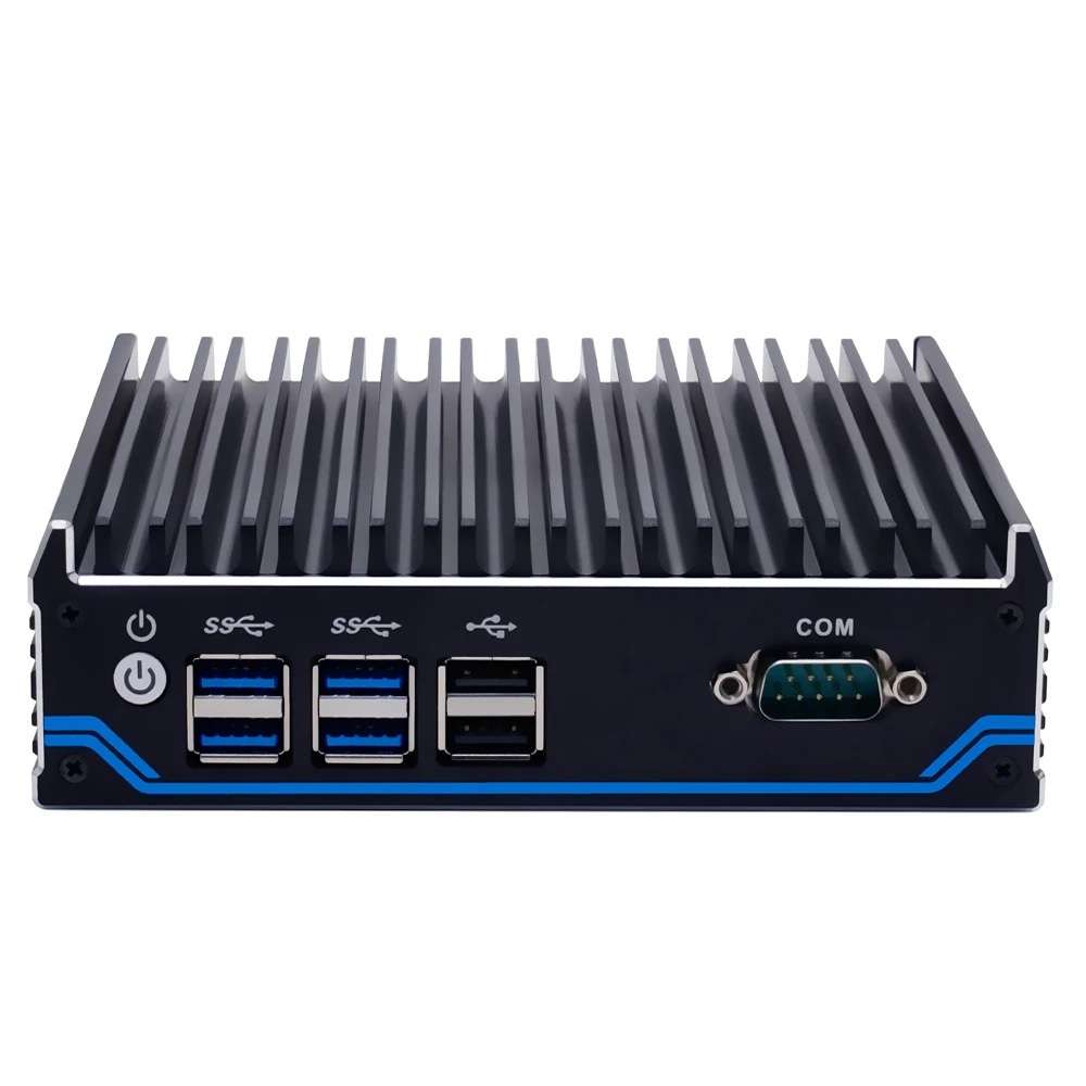 Router With three display out 2*DP HDMI intel Celeron J4125 Fanless Mini PC Dual LAN 1*COM Firewall Mini Computer Nuc Psfense