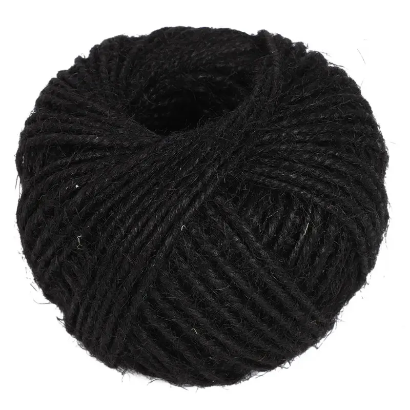 50m String Jute Rope for Crafts Scrapbooking Gardening - Black