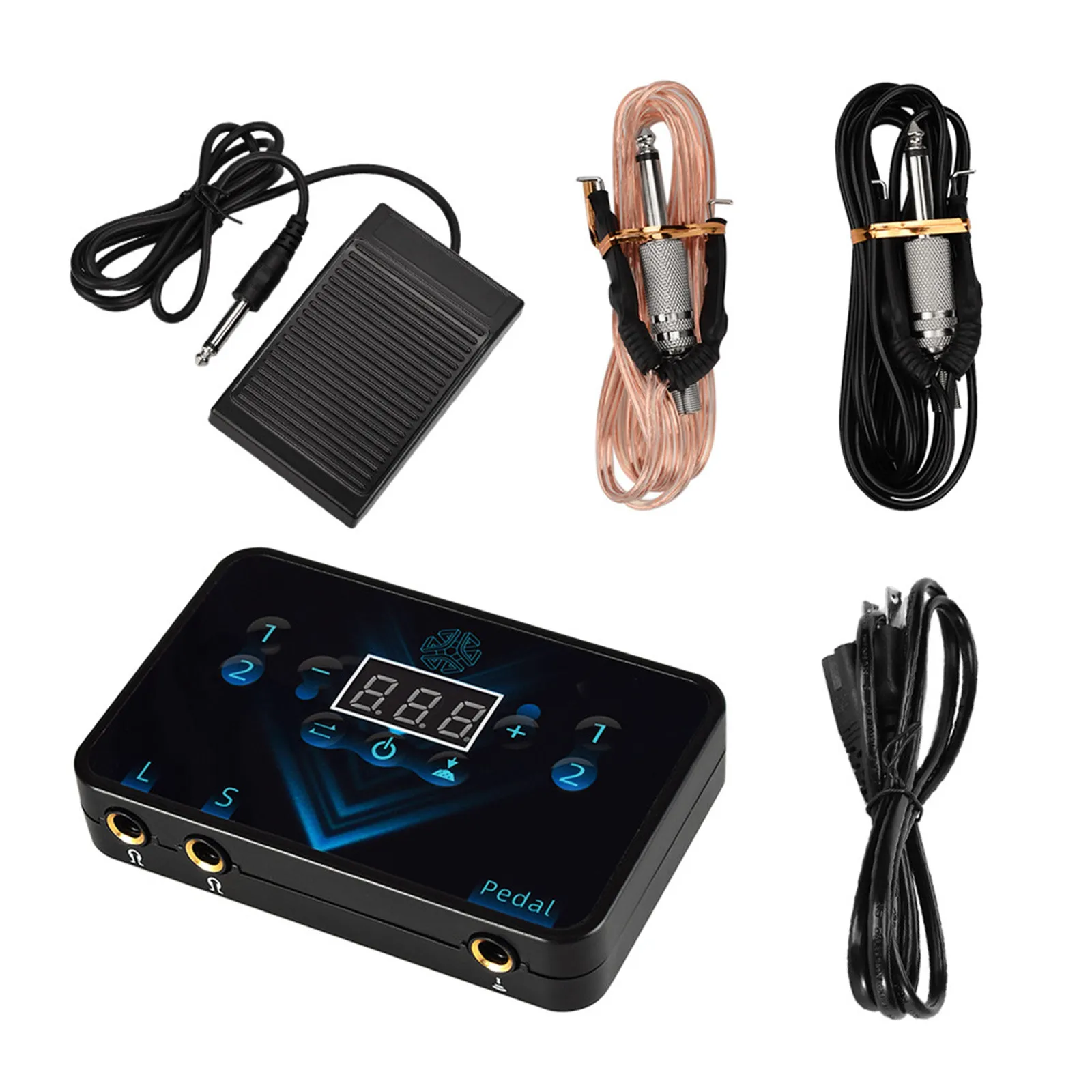 Tattoo Kit Led Display Tattoo Power Supply Pedal Switch Clip Cord Accessories Supplies Permanent Makeup Tattoo Set Body Art Tool