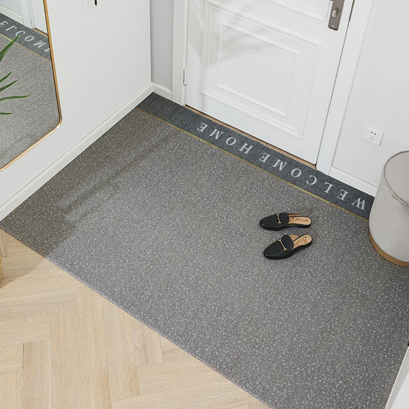 Indoor Door Mat Non-Slip Absorbent Resist Dirt Entrance Mat Washable Low-Profile Rugs Inside Floor Doormats for Entryway Gray