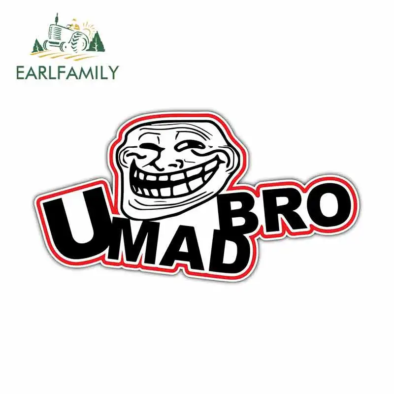 EARLFAMILY 13cm x 6.9cm For You Mad Bro Internet Troll Face Trolling Car Decal Car Truck Bumper Decoration Scratch-Proof Decal