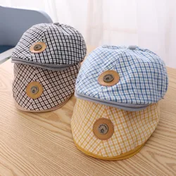 1-3 Years Fashion Plaid Baby Beret Hat Spring Toddler Sun Cap For Boys Girls Hats Children Kids Hip Hop Snapback Cap Casquette