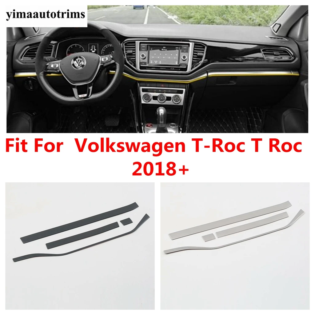 

Dashboard Central Control Panel Strip Air AC Vent Cover Trim For Volkswagen T-Roc T Roc 2018 - 2022 Car Accessories Interior Kit