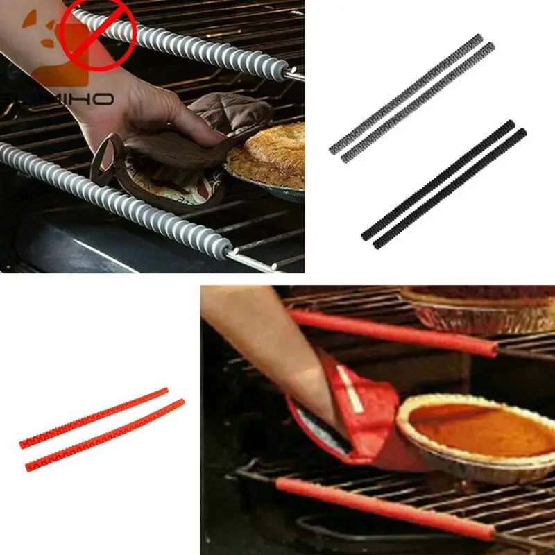 Silicone Oven Rack Guards Silicone Insulation Clip Strip Protect Edge Guards Avoid Burns Baking Gadget Kitchen Tool