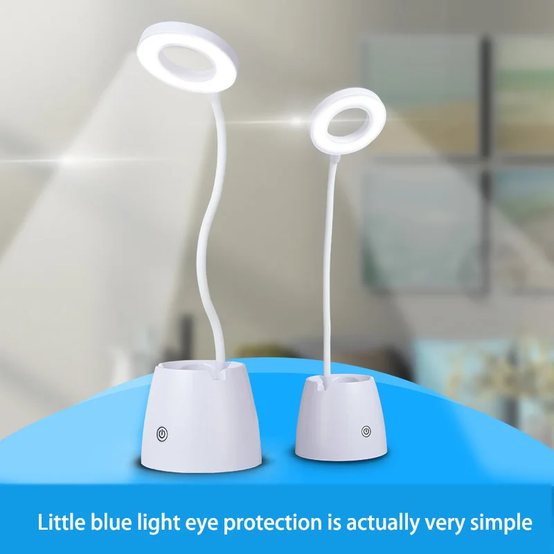 USB LED Table Lamp Three Modes Yellow Warm Light Eye Protection Mall Book Light Bright White Light Lighting Night Light