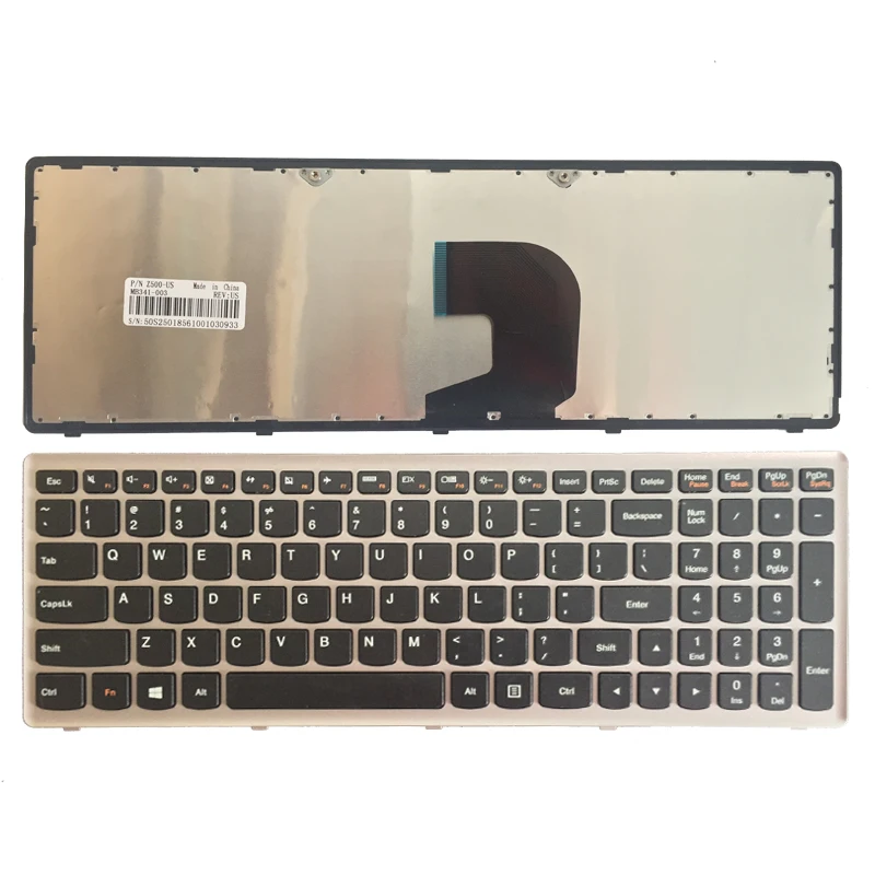 

New US keyboard for Lenovo Ideapad Z500 Z500A Z500 Z500G P500 US laptop keyboard with silver frame without backlight