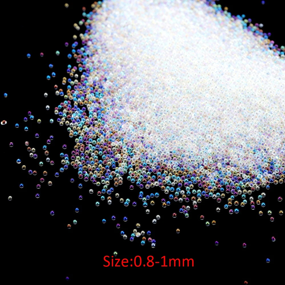 10-20g Mini Blase Ball Perlen Tiny Kristall Glas Perle Für Silikon Form UV Harz Epoxy Füllstoff Harz füllung DIY Nail art Decor