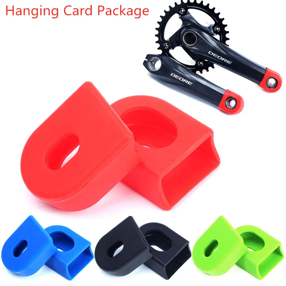 2PCS Silicone Bicycle Crank Cover Carbon Fiber Fixed Gear Pedal Crank Case Cycling Protector Cap MTB Mountain Bike Accessories