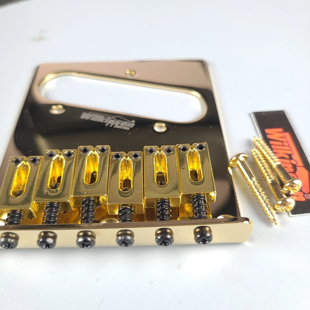 Wilkinson 52.5mm(2-1/16 inch) 6 Saddles Modern TL Bridge for American ST TL Guitar Gold Golden WOT03