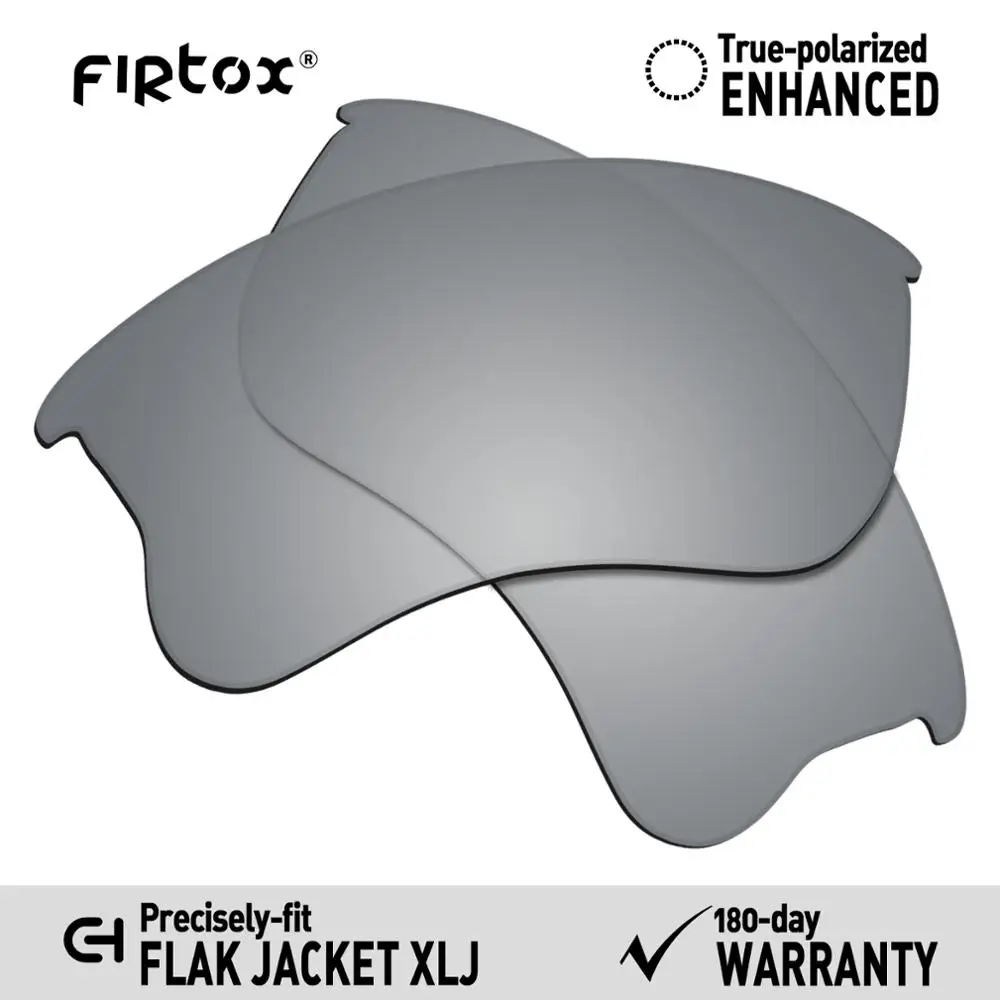 

Firtox True UV400 Polarized Lenses Replacement for-Oakley Flak Jacket XLJ Sunglasses (Compatiable Lens Only) - Silver Mirror