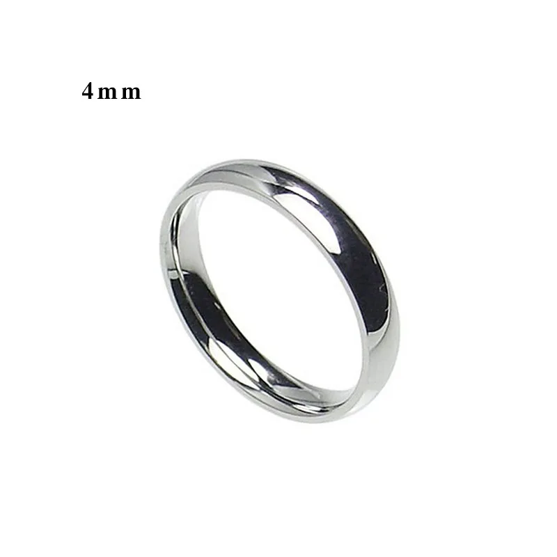 Inside and Outside Curved Smooth Ring Fashion Jewelry Stainless Steel Men's Ring, Couple Rings for Men Women 4mm6mm8mm12mm Wide