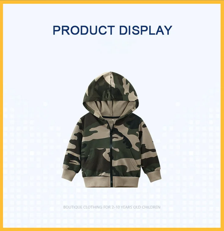 2024 Autunno Neonati maschi Felpa con cappuccio 100% cotone Sottile Khaki Camouflage Vestiti con cappuccio Bambini Ragazzi Ragazze Cappotto con