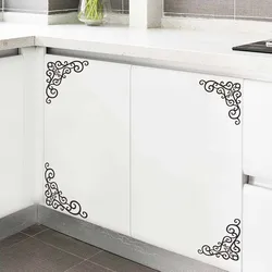 Black Iron Style Pattern Wall Sticker Show Window Corner Cabinet Home Decoration Mural Room Background Decor Removable Wallpaper