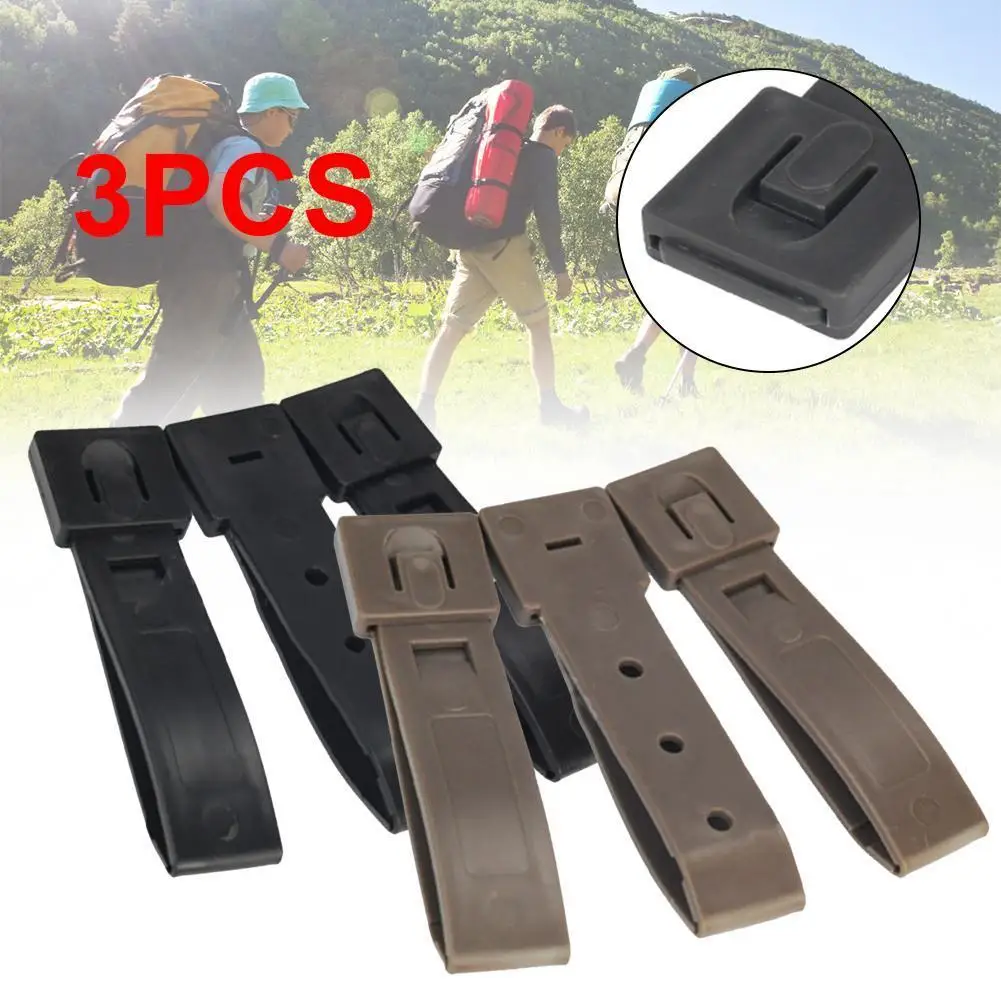 3pcs Webbing Clamp Tactical Molle System 3 Inch Clips Strap Universal For Kydex Holster Knife Sheath Molle Attachment Black