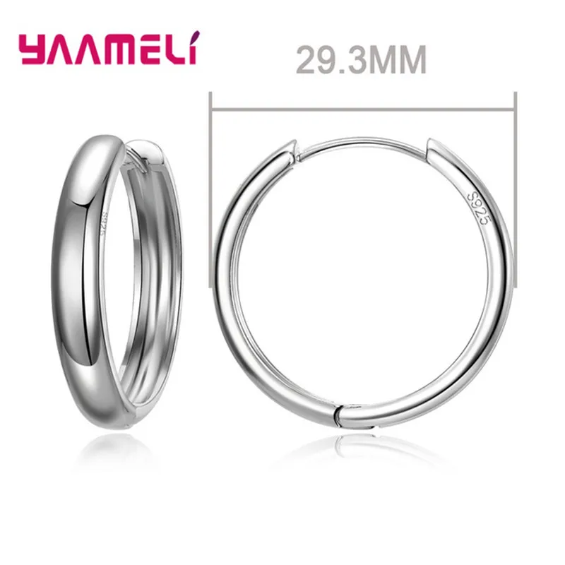 100% Real 925 Sterling Silver Earrings Statement Heart Star Square Round Geometric Hoop Flexible Earwire Leverback Women Jewelry