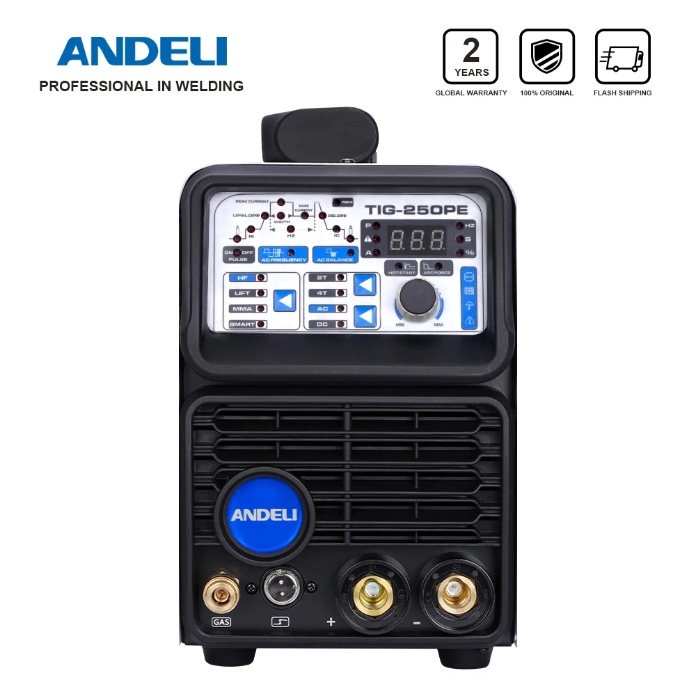 ANDEL 220V TIG-250 Series AC DC TIG เครื่องเชื่อม TIG AC TIG เย็น Pulse อลูมิเนียมเชื่อมเชื่อม MMA จุดเชื่อม