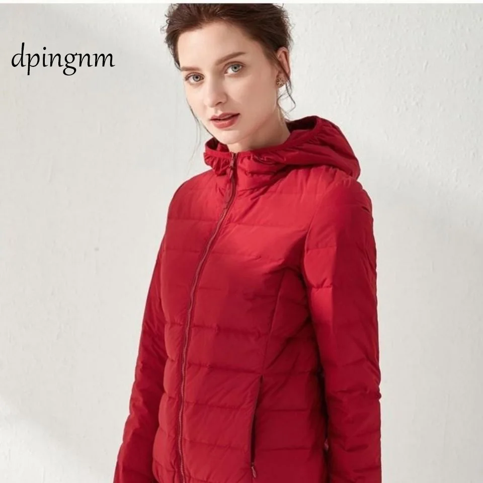 

Pure Winter Lightweight Down Jacket Women Thick Warm Batwing Long Sleeve Loose Doudoune Pocket Ultra Light Duck Down