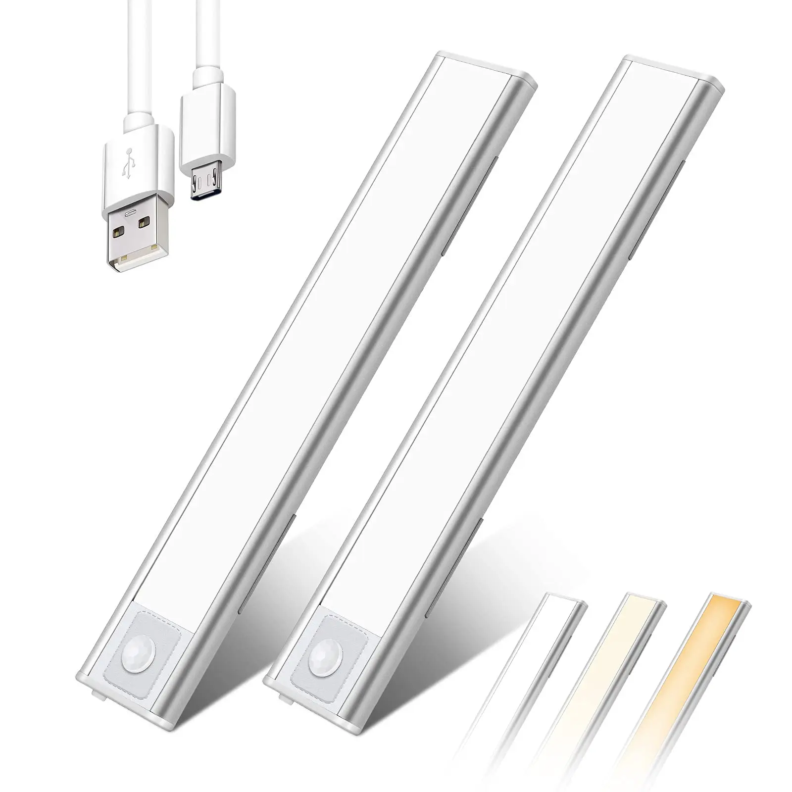 LED Induction Night Light Motion Sensor Cabinet Light Ultra-thin USB Charging for Kitchen Reading Wardrobe Hallway Lighting