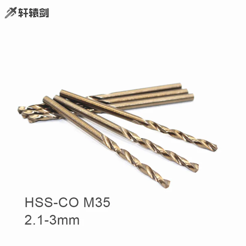 10 Chiếc 2.1 2.2 2.3 2.4 2.5 2.6 3.0Mm HSS-CO M35 Coban Thép Thẳng Vít Xoắn Dùng Cho Khoan đồng Hồ Nam Dây Thép Không Gỉ