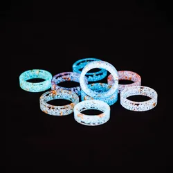 Meetvii New Design Luminous Resin Ring Glowing In The Dark Secret Popcorn Fluorescent Rings For Women Men Dropship Jewelry
