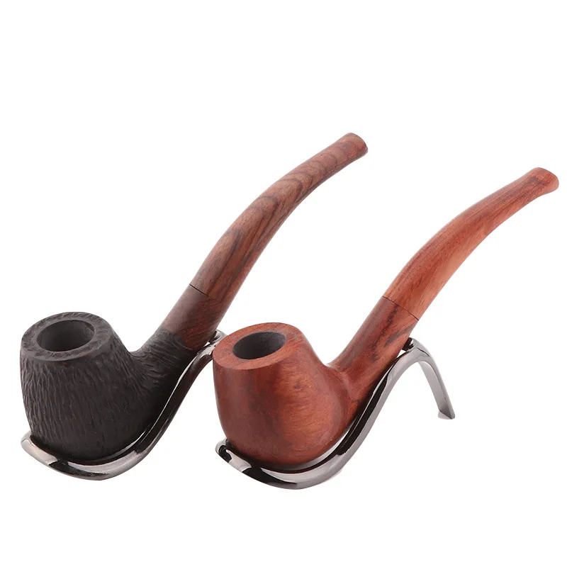 Red Sandalwood Smoking Pipe 9mm Filters Tobacco pipe Handmade cigarette holder Bent Type Tobacco pipes Gift men\'s smoking pipes