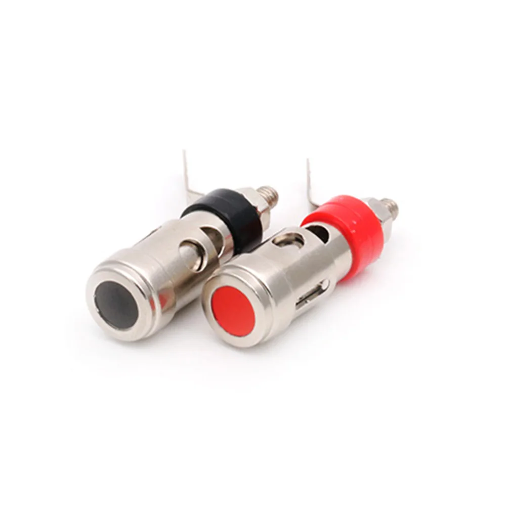 2PCS Binding Post Connector, Binding Post Cable Terminals for Audio Video Speaker Amplifier Subwoofer, Push Style Free-Soldering