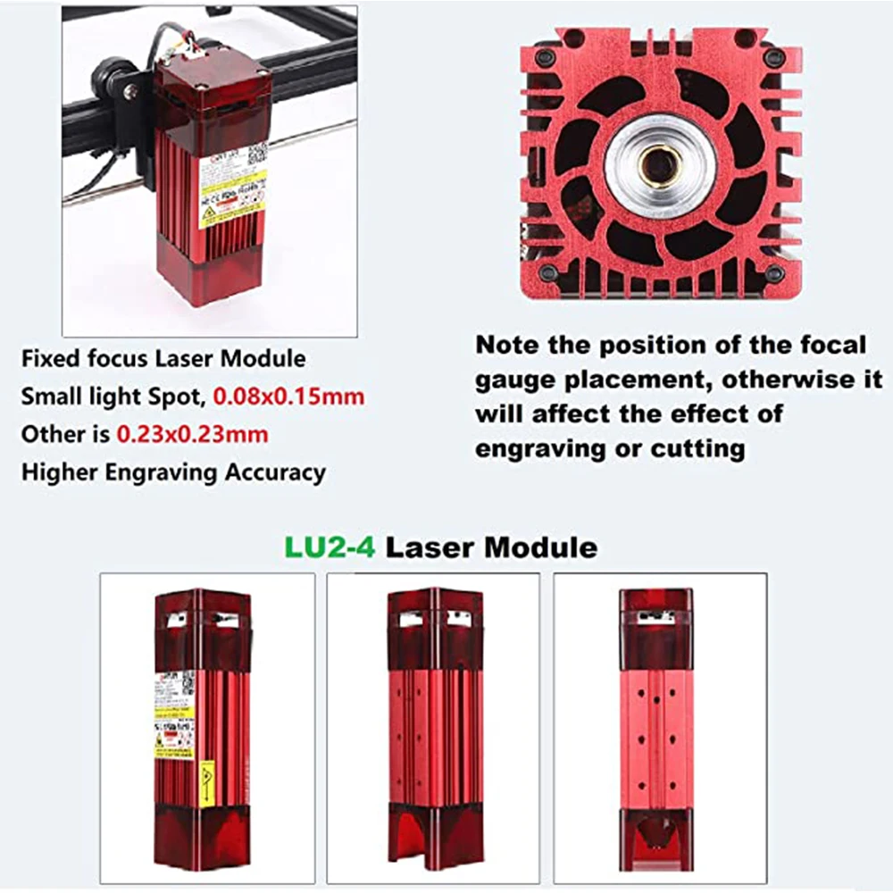 Latest Ortur LU2-4 LF Laser Module 24V/2A with Air Assist Design for Laser Master 2 Pro & Aufero Laser 1 & Laser Master 2 S2