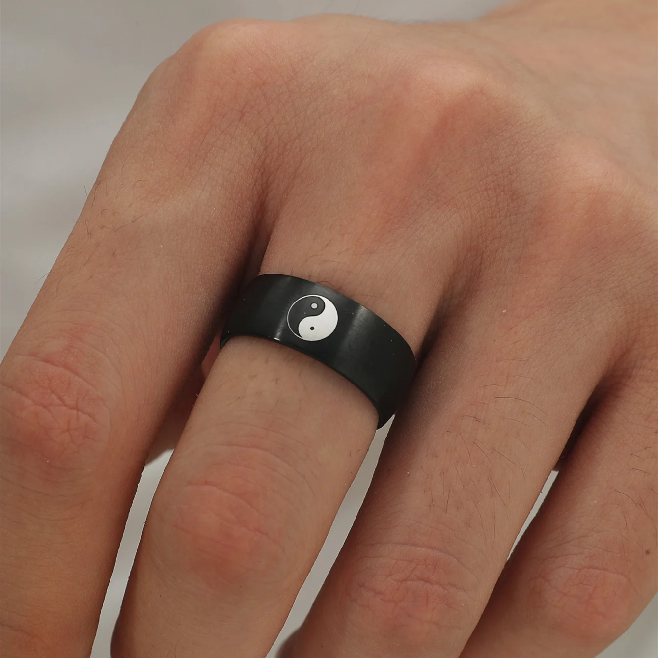 Yin Yang Ring Taoist Zen Spirit Man Woman Ring Balance Yoga Stainless Steel Jewelry