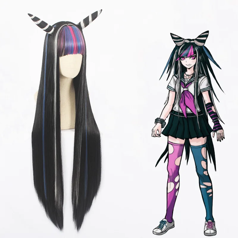 New Danganronpa Mioda Ibuki Cosplay Wigs 100cm Long Heat Resistant Synthetic Hair Perucas Cosplay Wig + Wig Cap