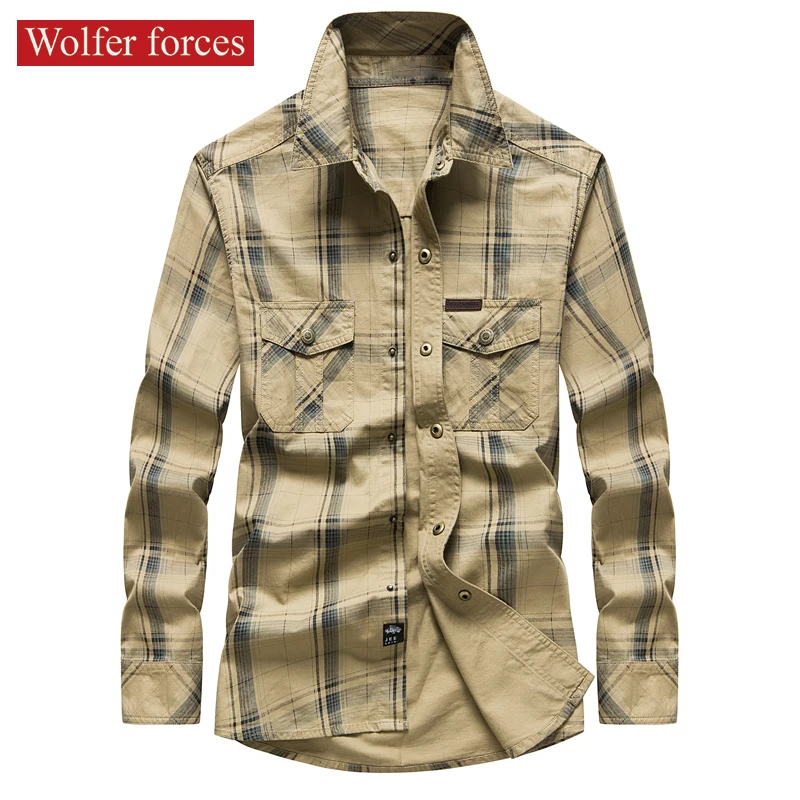 Long Sleeve Shirt Men's Business Casual Plaid Shirt Men's Shirts Summer Clothes Men For Man Clothing Camisa Camiseta Masculina