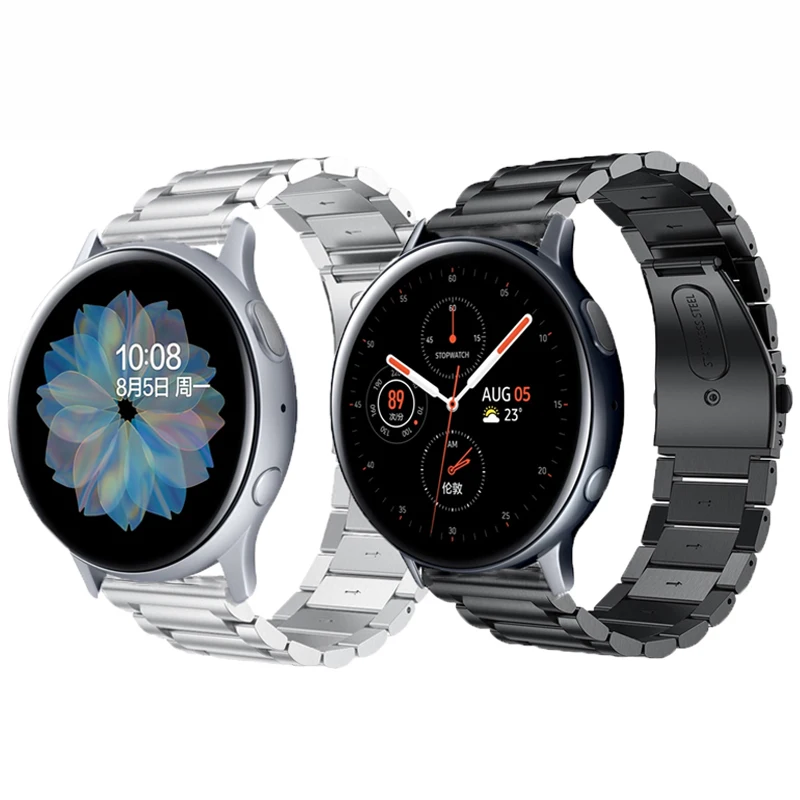 

Ремешок из нержавеющей стали для Galaxy Watch Active 2, быстросъемный браслет для Samsung Galaxy Watch 42 мм, 40 мм 44 мм, 20 мм