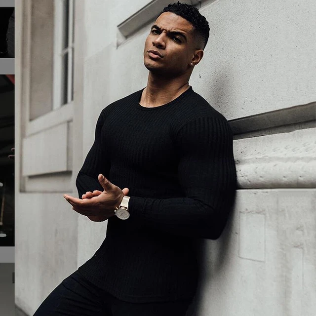 Black sweater mens best sale