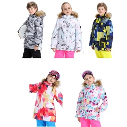 Veste et pantalon coupe-vent pour enfants, vêtements trempés de neige, ensembles de ski pour garçons et filles, vêtements de snowboard, olympiques d'extérieur d'hiver, 10k