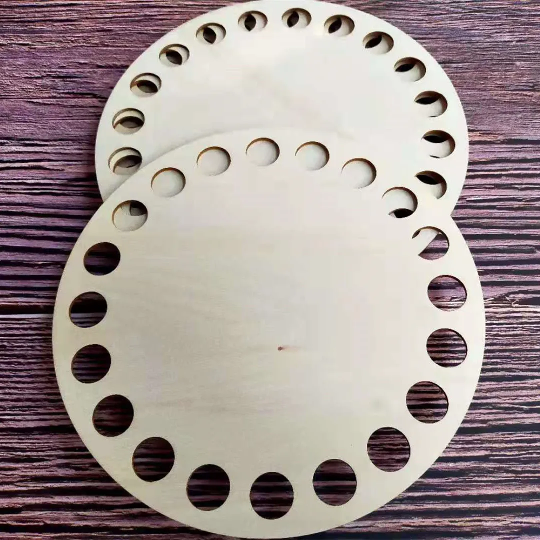 10pcs 9.8 Inch Wooden Crochet Base With 2.3cm hole For DIY Wood Basket Crochet Hook Holder