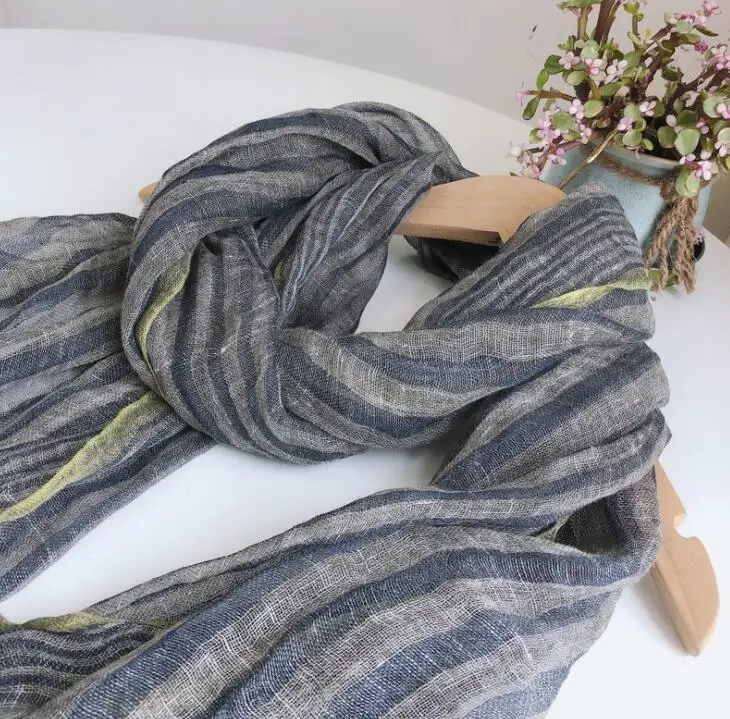 Atumn And Winter Tie Dye LinenScarf Winte Stripe Scarf Fashion Warm Printed Shawl Scarf Wholesale