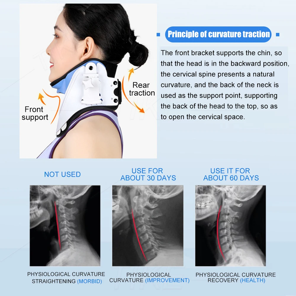 TIKE Unisex Neck Stretcher Cervical Traction Device, Neck & Shoulder Pain Relief - Stretcher Collar for Improved Spine Alignment