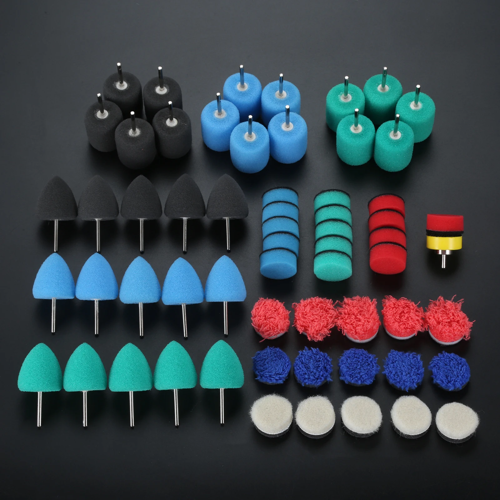 

DRELD 61 Pcs Mini Polishing Pad Auto Polisher Machine Set Car Detailing Drill Polish Pads Sponge Flexible Shaft Buffing Wheels