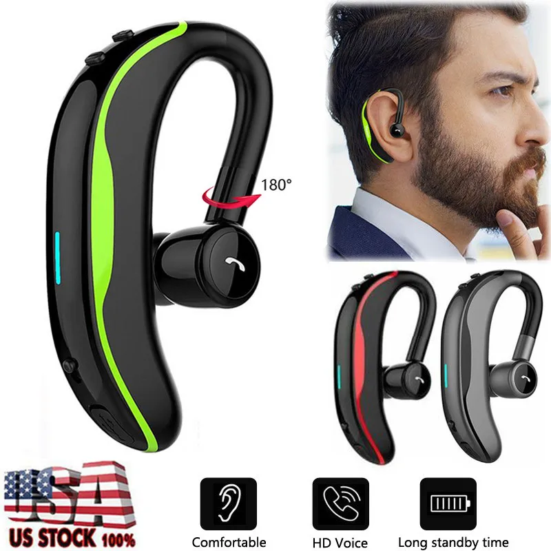 Earphone 180° Rotatable Wireless Headset Sport Drive Earbud Earpiece with Mic for iPhone Samsung LG Moto Huawei Xiaomi