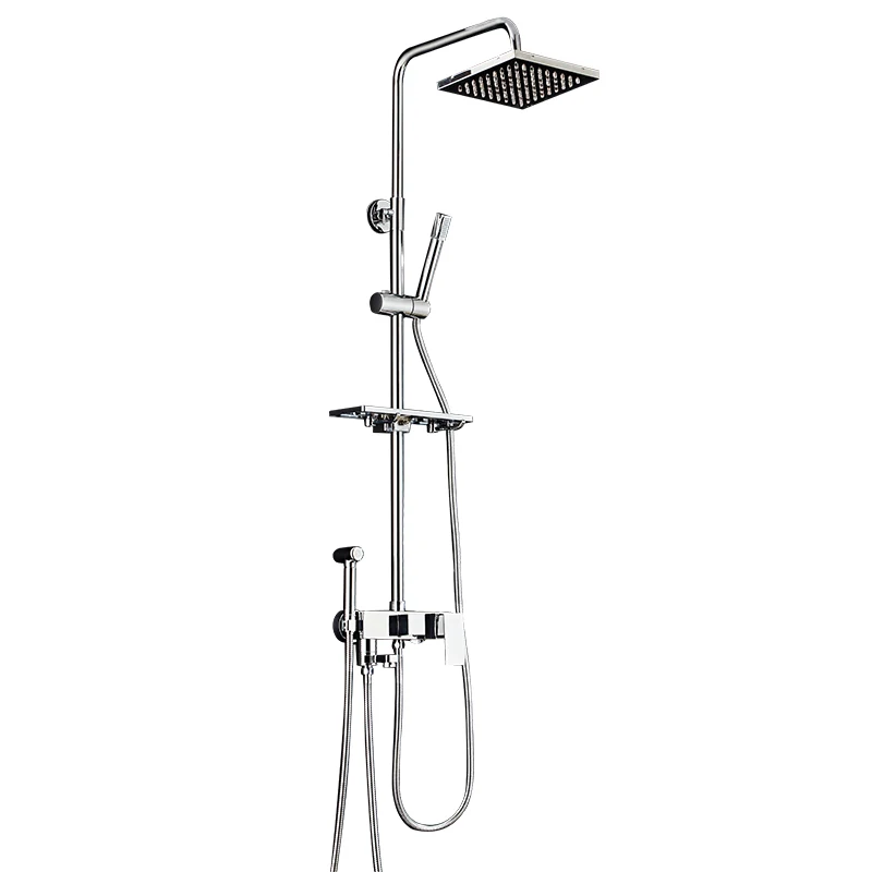 SPA Bathroom Shower Set Rain Shower Head Bath Shower 360 degree rotatable Mixer with Hand Shower Faucets Rainfall Chrome Showers