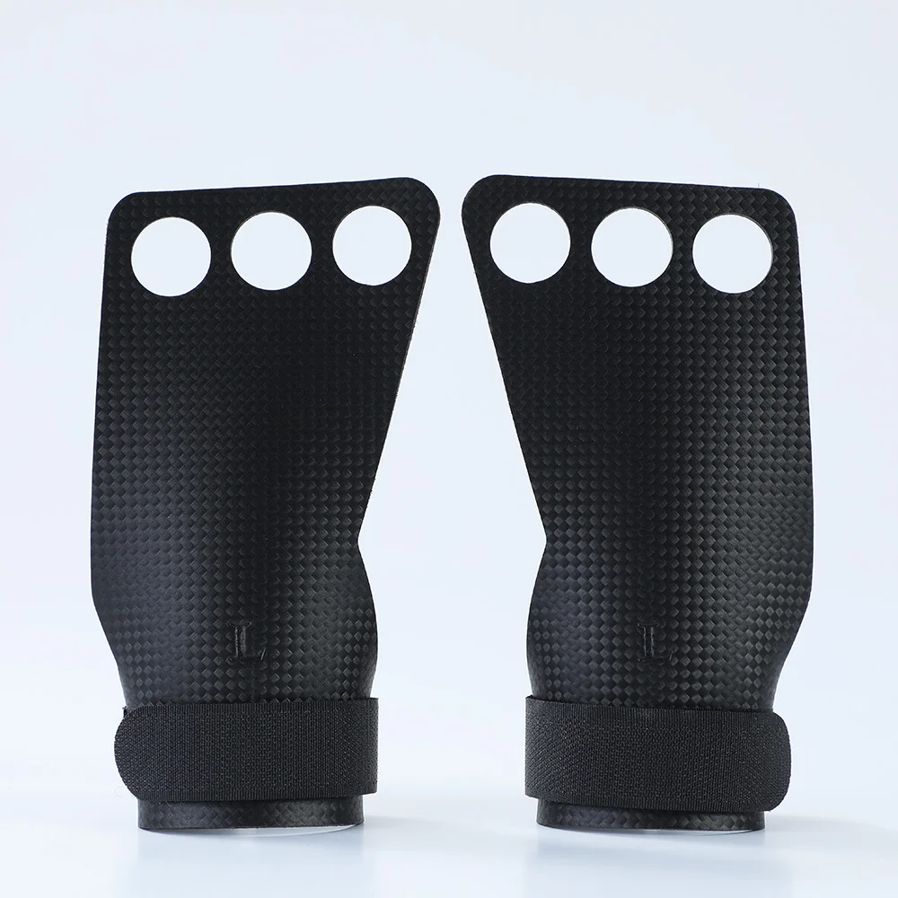Empuñaduras de mano de carbono para gimnasia, guantes de entrenamiento para levantamiento de pesas, protección de palma para Kettlebell, agarre para