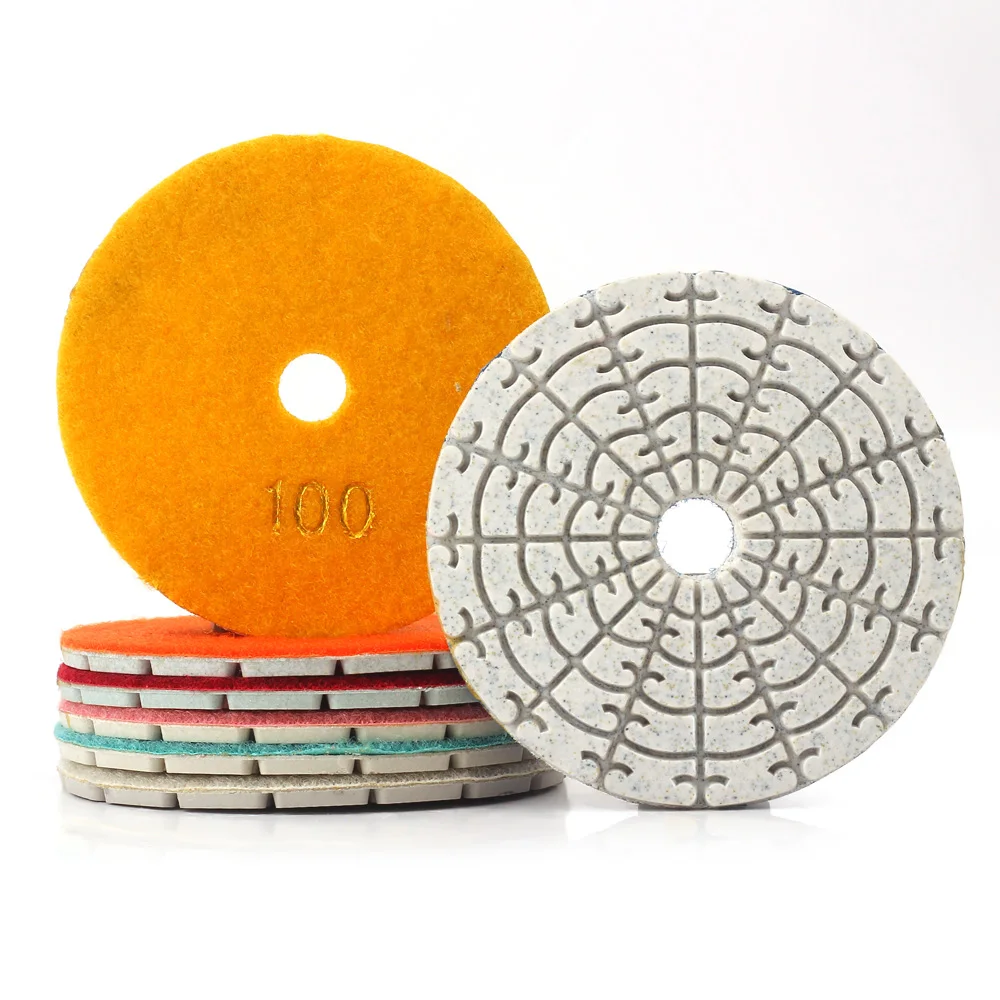 7 pz/lotto 4 "tamponi per lucidatura a secco disco per lucidatura a diamante 100mm tamponi per lucidatura a umido in granito calcestruzzo marmo granito pietra lucidatura