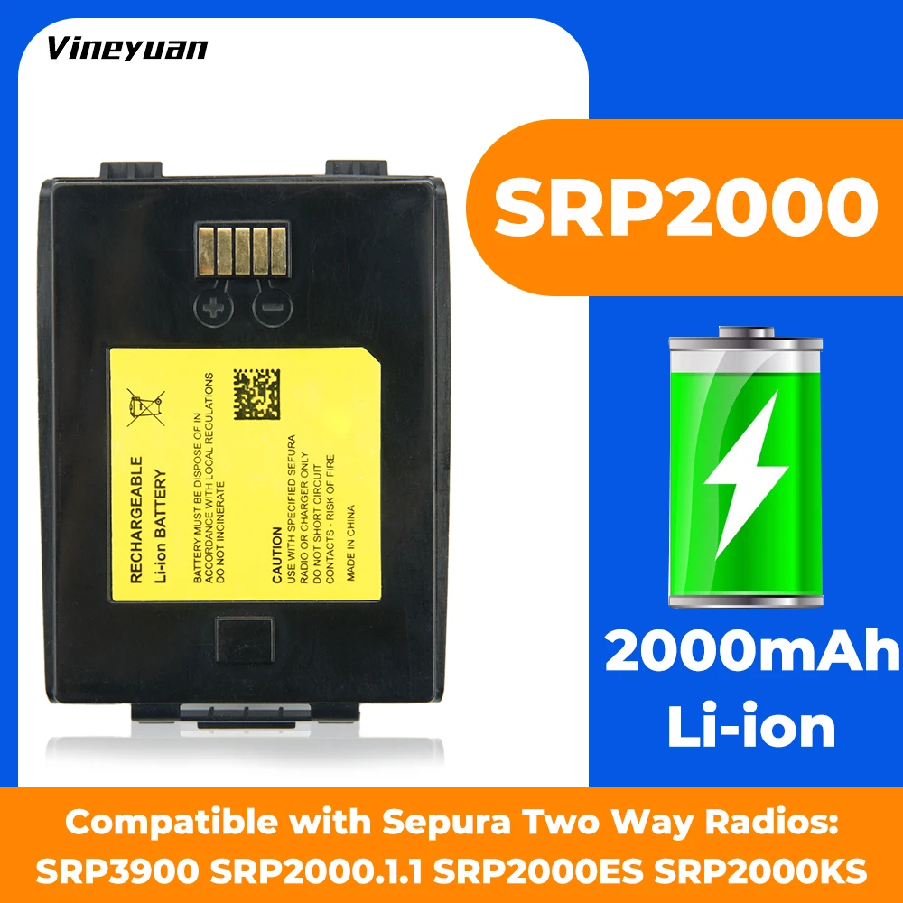 

Сменный аккумулятор SRP2000 2000 мАч 7,4 В для Sepura SRP3000 SRP3500 SRP3800 SRP3900, двусторонняя радиостанция, литий-ионный аккумулятор